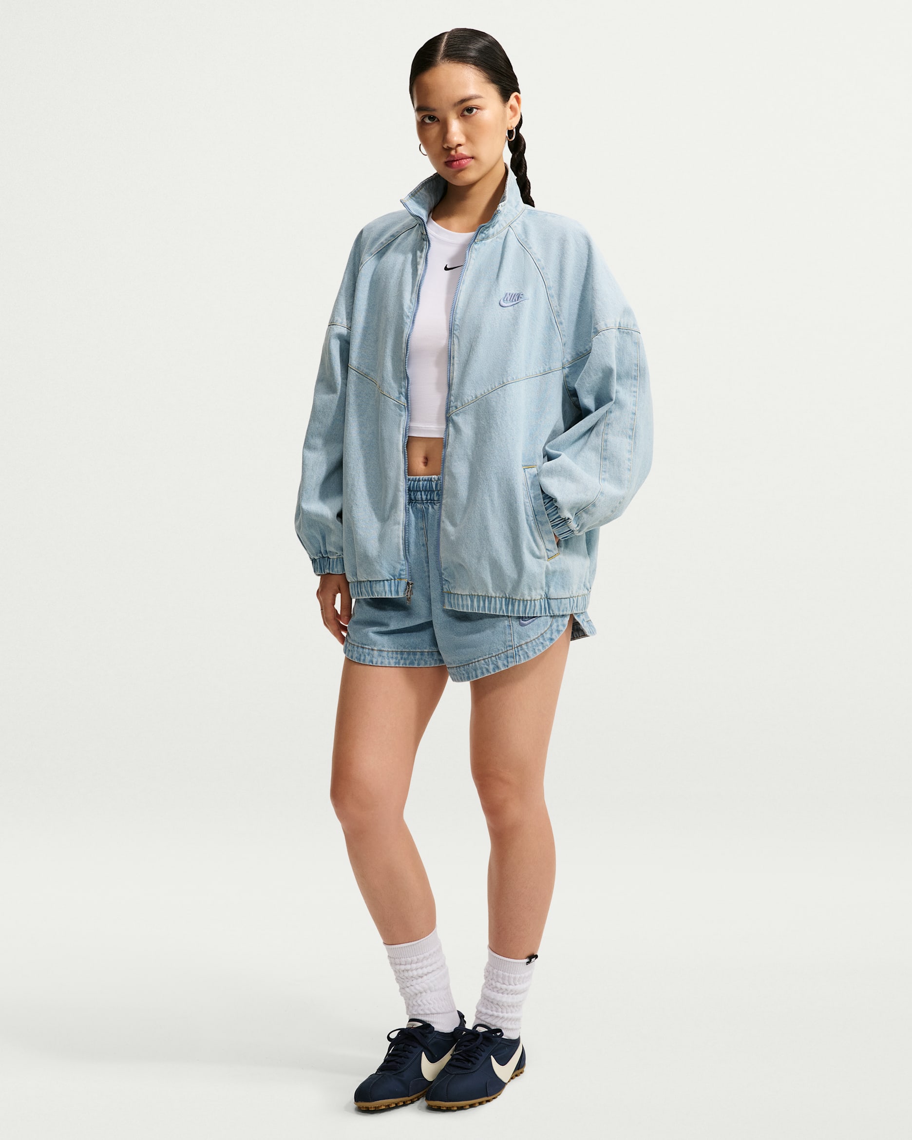 NIKE ウィメンズ スポーツウェア デニム ショートパンツ ライトブルー L NIKE公式】ナイキ スポーツウェア テンポ ウィメンズ ミッドライズ